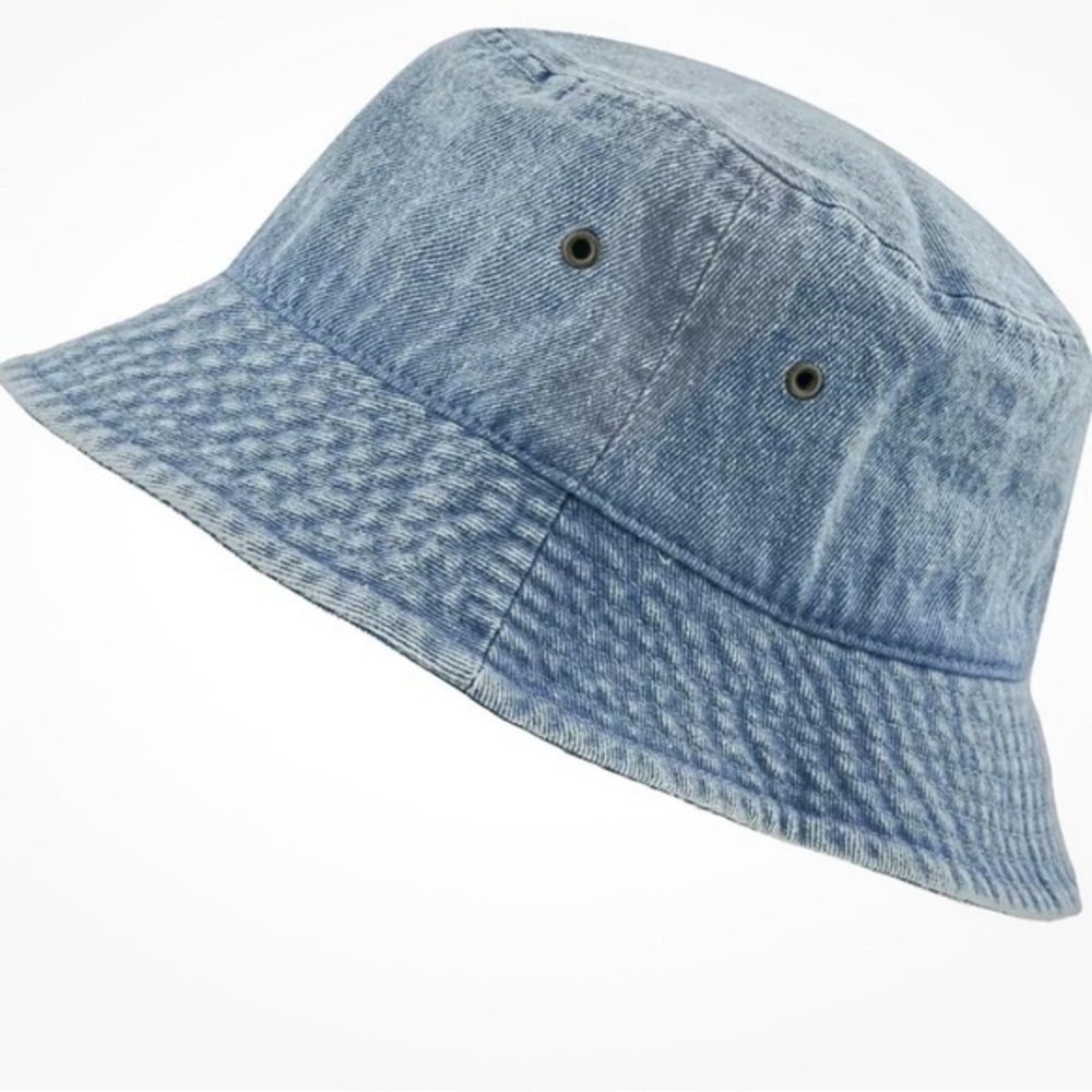 KB‎ Ethos Solid Bucket Hat Light Blue Denim washed cotton Unisex Fisherman